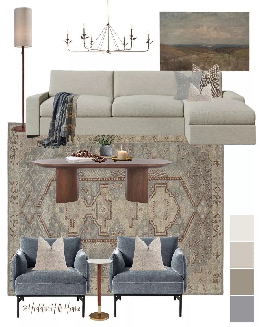 living room decor, living room mood board, living room design, sectional sofa, home decor ideas, living room rug, coffee table #livingroom

#LTKHome #LTKSeasonal #LTKSaleAlert