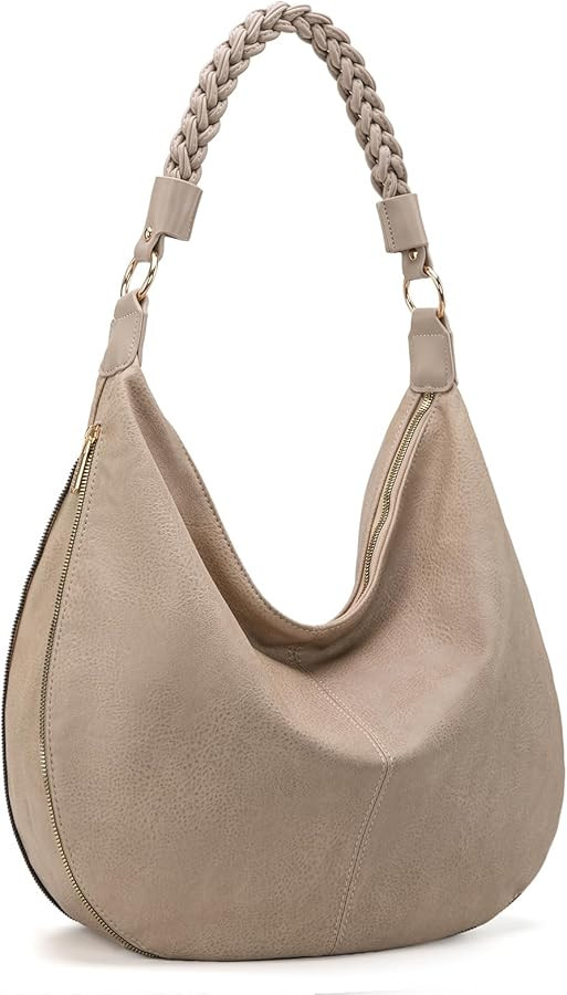 Montana West Large Hobo Bags for Women Slouchy Shoulder Purse Handbag with Zipper and Woven Handl... | Amazon (US)