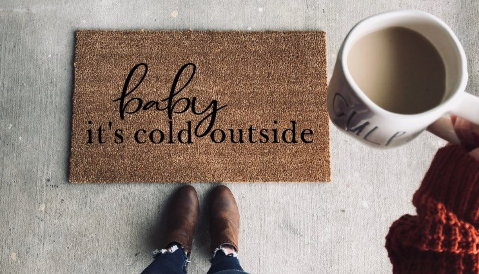 Read the full title
    Baby It's Cold Outside | Welcome Mat | Front Porch Decor | Christmas Door... | Etsy (US)