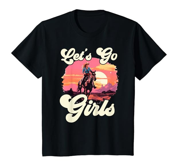 Rodeo Western Country Cowgirl hat - Let's Go Girls T-Shirt | Amazon (US)