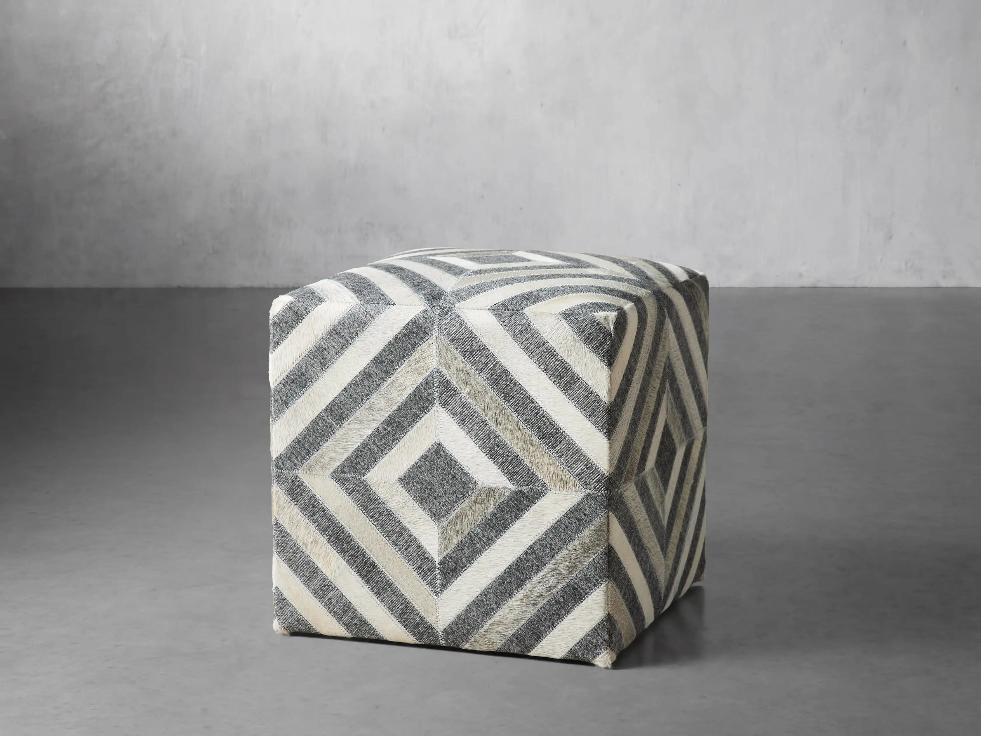 Wolcott Hair on Hide Pouf | Arhaus