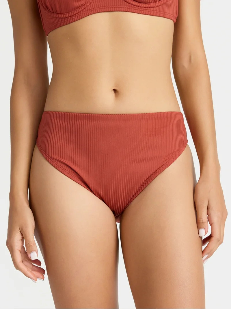 Time and Tru Women\u2019s and Women's Plus High Cut Mid Rise Bikini Bottoms, Sizes XS-2X | Walmart (US)