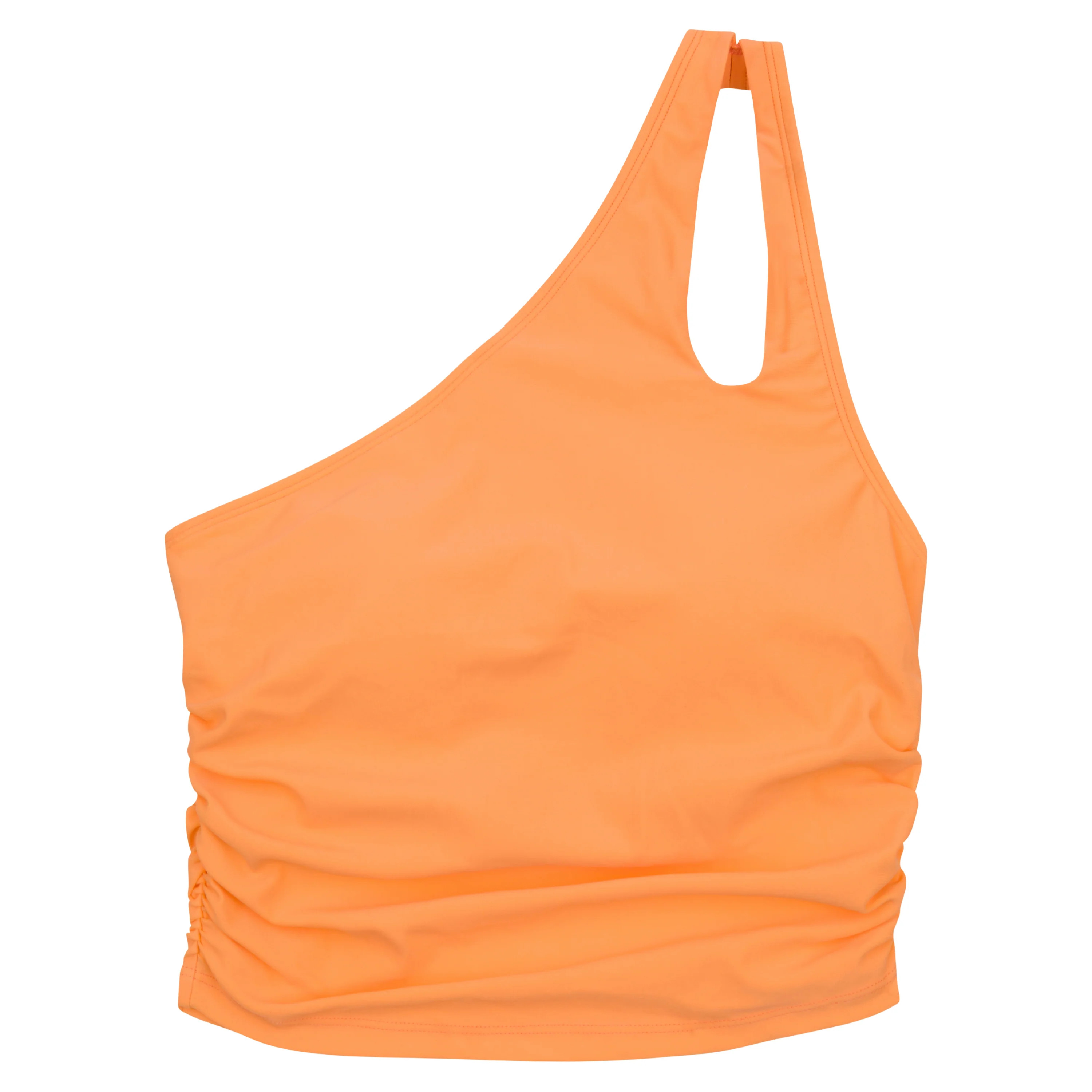 Women’s One Shoulder Crop Bikini Top | “Paradise Orange” | SwimZip