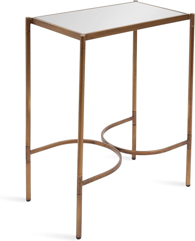 Kate and Laurel Catriona Modern Glam Metal Skinny Side Table, 19 x 11 x 24, Gold, Rectangular Sli... | Amazon (US)