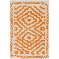 Sala Handmade Hand-Knotted Wool Burnt Orange/Ivory Rug | Wayfair North America