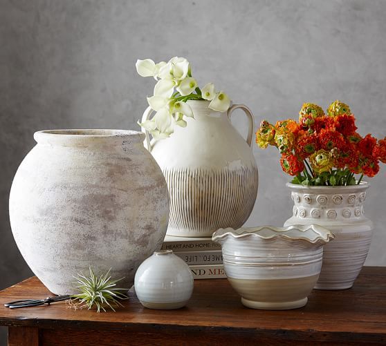 Eclectic Ivory Ceramic Vase | Pottery Barn (US)