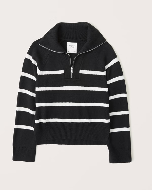 Striped Half-Zip Sweater | Abercrombie & Fitch (US)