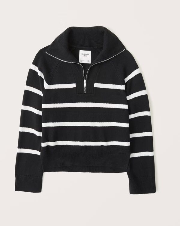 Women's Striped Half-Zip Sweater | Women's New Arrivals | Abercrombie.com | Abercrombie & Fitch (US)