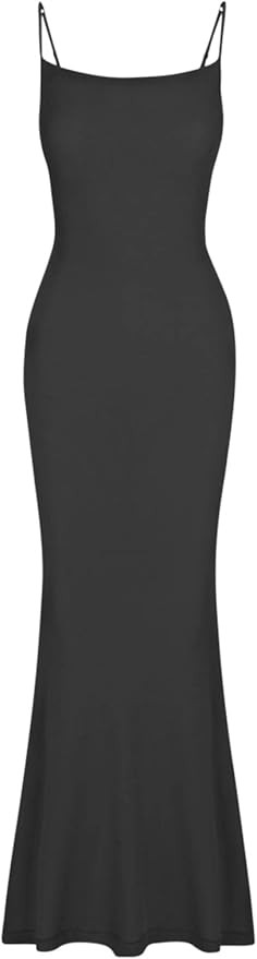 REORIA Women's Sexy Lounge Slip Long Dress Elegant Sleeveless Backless Ribbed Bodycon Maxi Dresse... | Amazon (US)