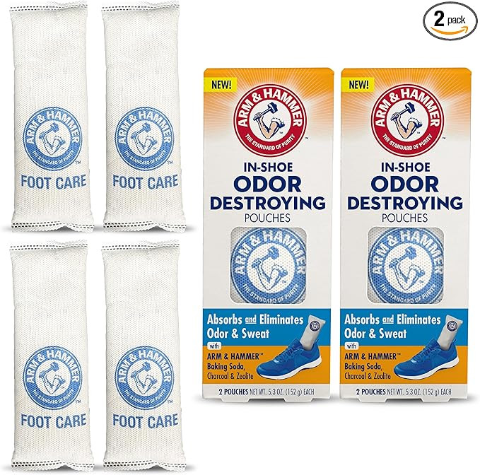 Arm & Hammer In-Shoe Odor Destroying Pouches, Shoe Deodorizer Insert for Reducing Odor and Absorb... | Amazon (US)