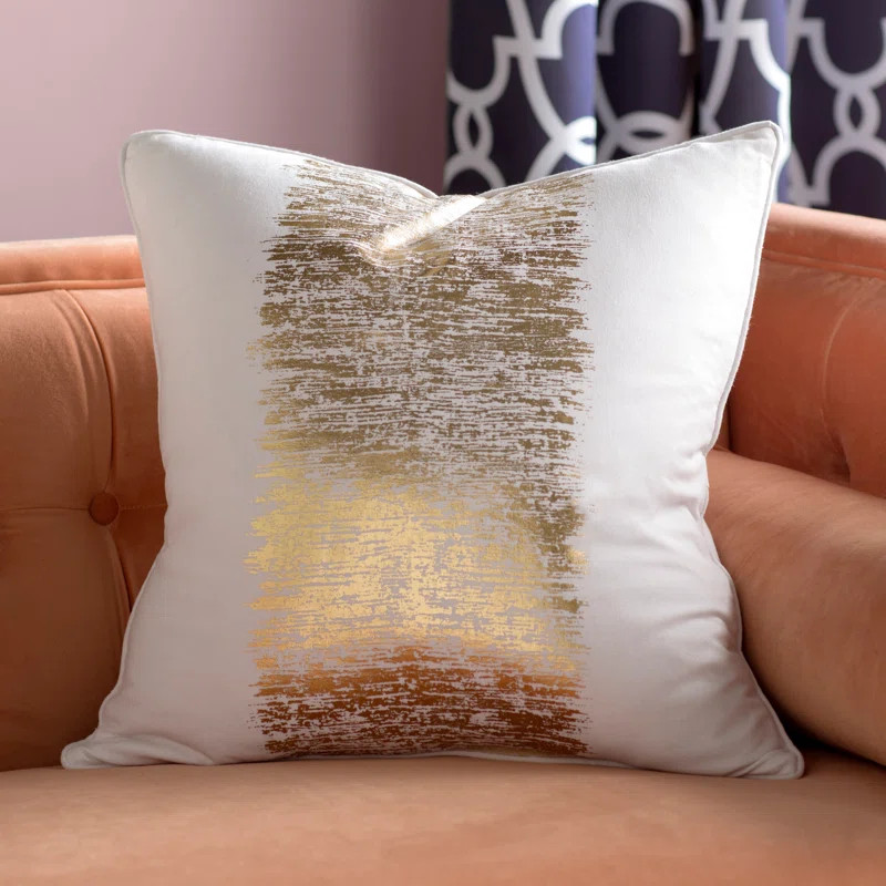 Deanne Metallic Banded Cotton Throw Pillow | Wayfair North America