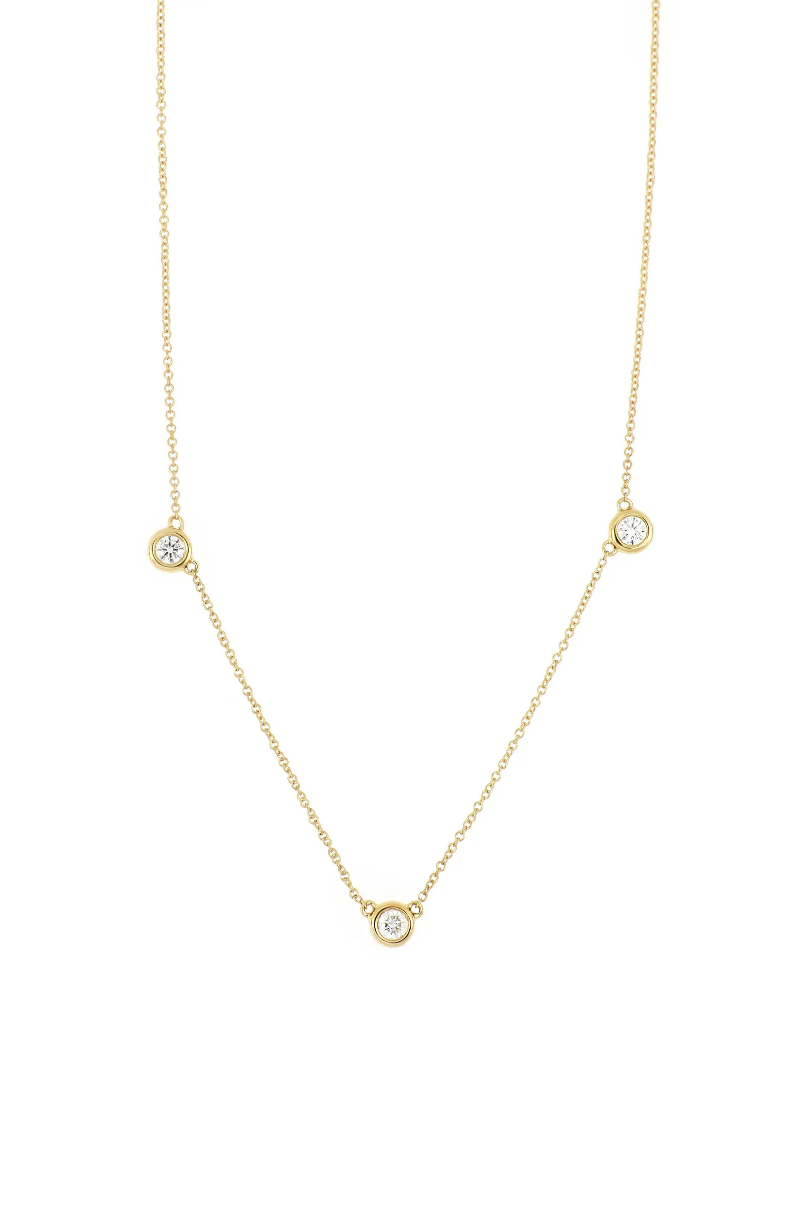 Bony Levy 18K Gold Diamond Station Necklace | Nordstrom | Nordstrom