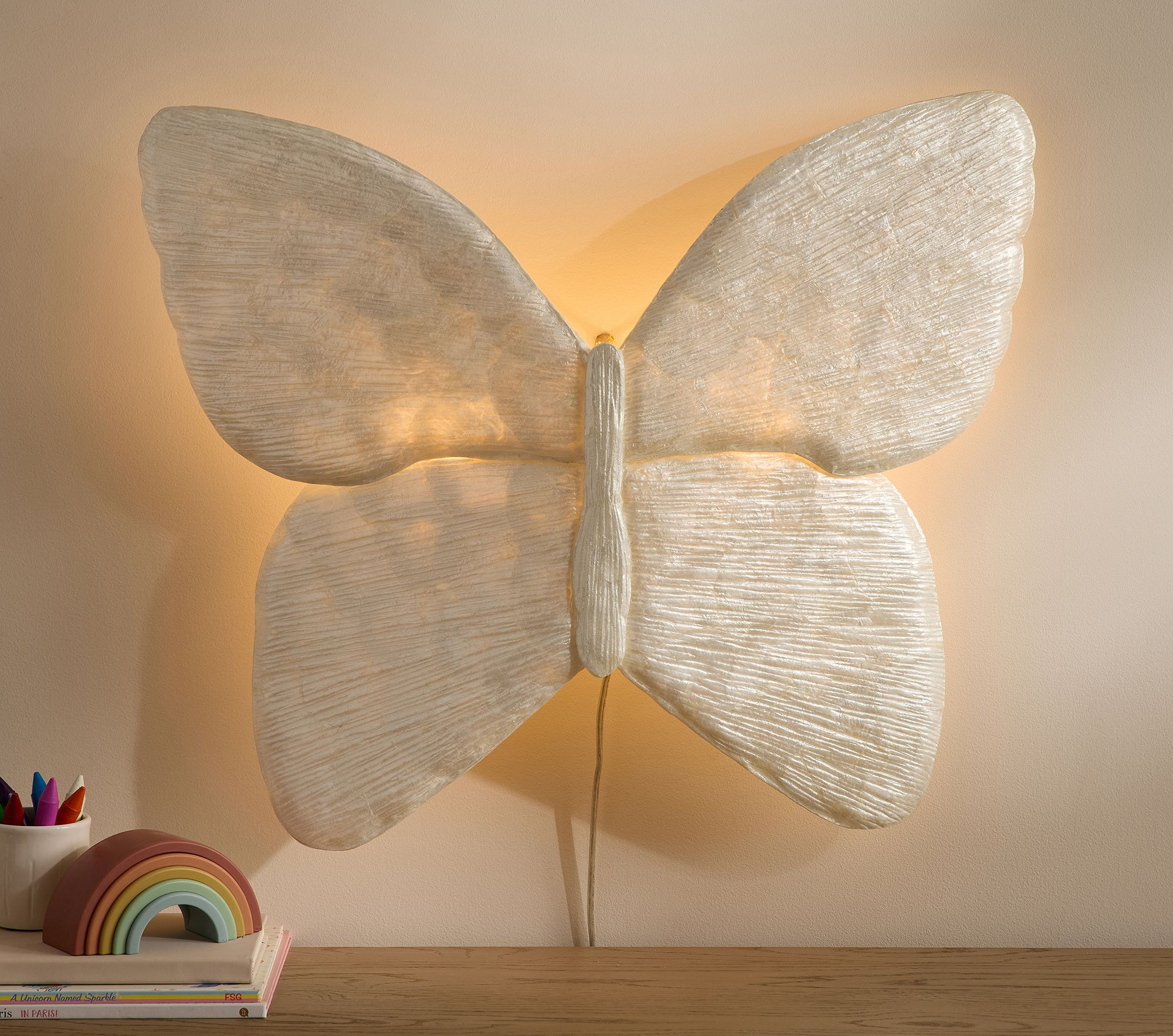 Capiz Butterfly Lit Decor (25"x 20") | Pottery Barn Kids