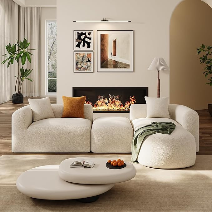 OUYESSIR Modern Oversized Curved Sectional Sofa for Living Room, 119" Luxury Plush Chenille Conve... | Amazon (US)