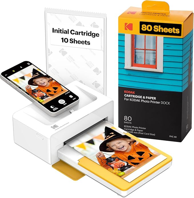 KODAK Dock Plus 4PASS Instant Photo Printer (4x6 inches) + 90 Sheets Bundle (10 Initial Sheets + ... | Amazon (US)