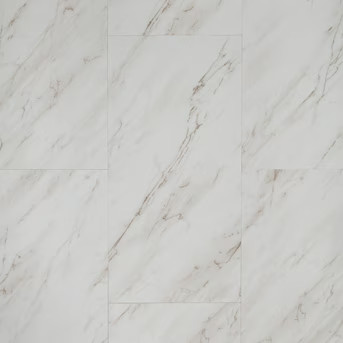 Style Selections Grecian Marble Marble look 4-mil x 12-in W x 24-in L Groutable Peel and Stick Lu... | Lowe's