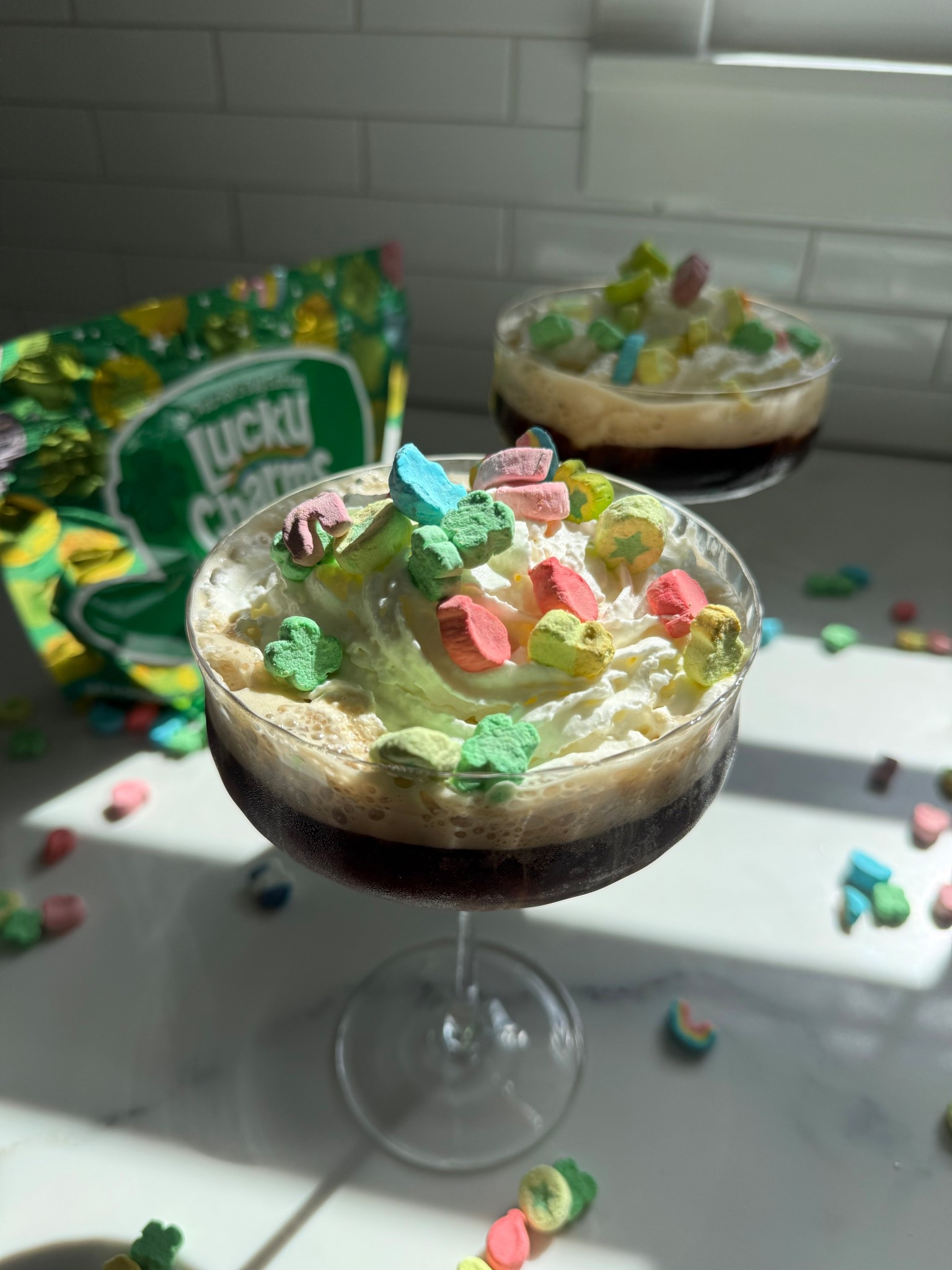 Lucky Charms Espresso Martini for St. Patrick’s Day ☘️🌈✨

#LTKHome #LTKfoodie