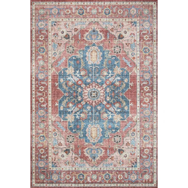 Skye Oriental Brick/Ocean Area Rug | Wayfair North America