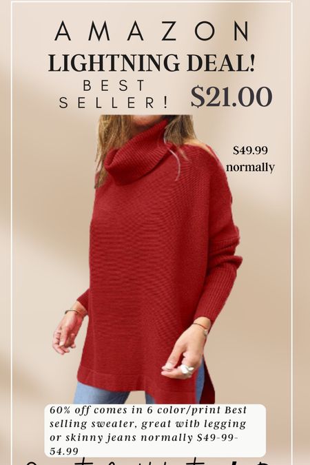 Cutest Best selling Amazon sweater
With a little shoulder cut out!

True to size and the red is so cute for Valentine’s Day♥️💕

60% off and comes in several colors on sale for $21

Hurry and grab… lightening deal!!🚨

I ordered the red for Valentine’s Day! 
#valentinesday #majorsale #amazondeal

#LTKstyletip #LTKsalealert #LTKunder50