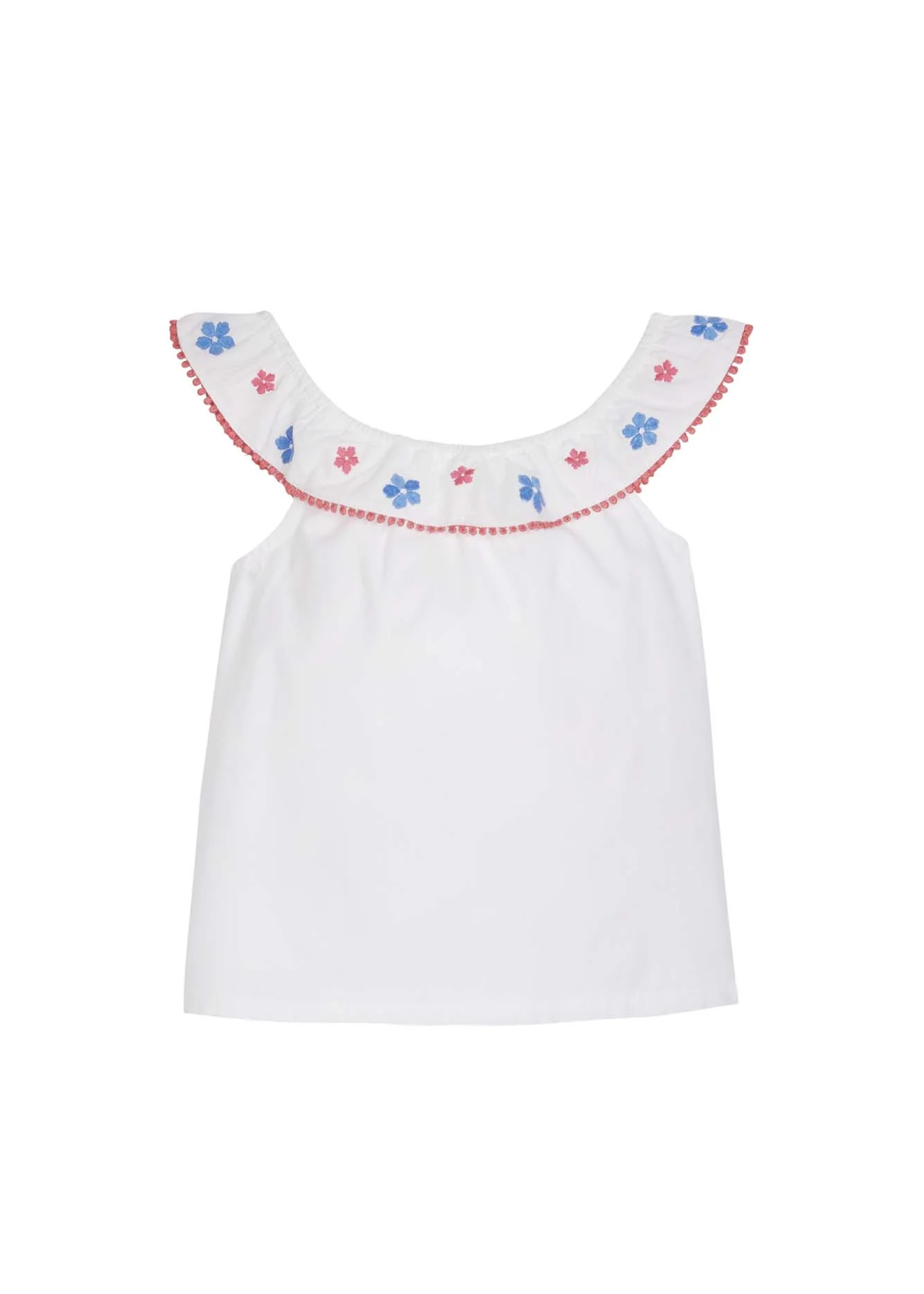 Kate Top - White Embroidered | BISBY Kids