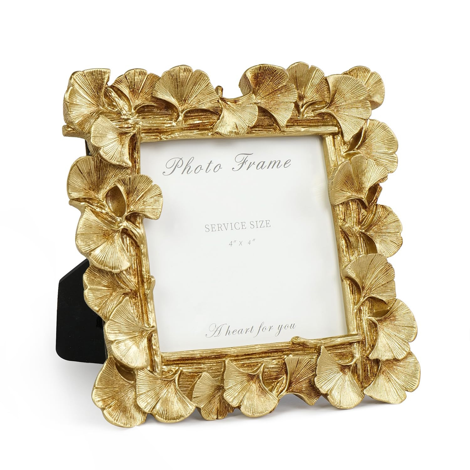4x4 Picture Frame Vintage Gold Frames, Gold Ornate Leaf Textured Hand-Crafted Resin with Glass Fr... | Amazon (US)