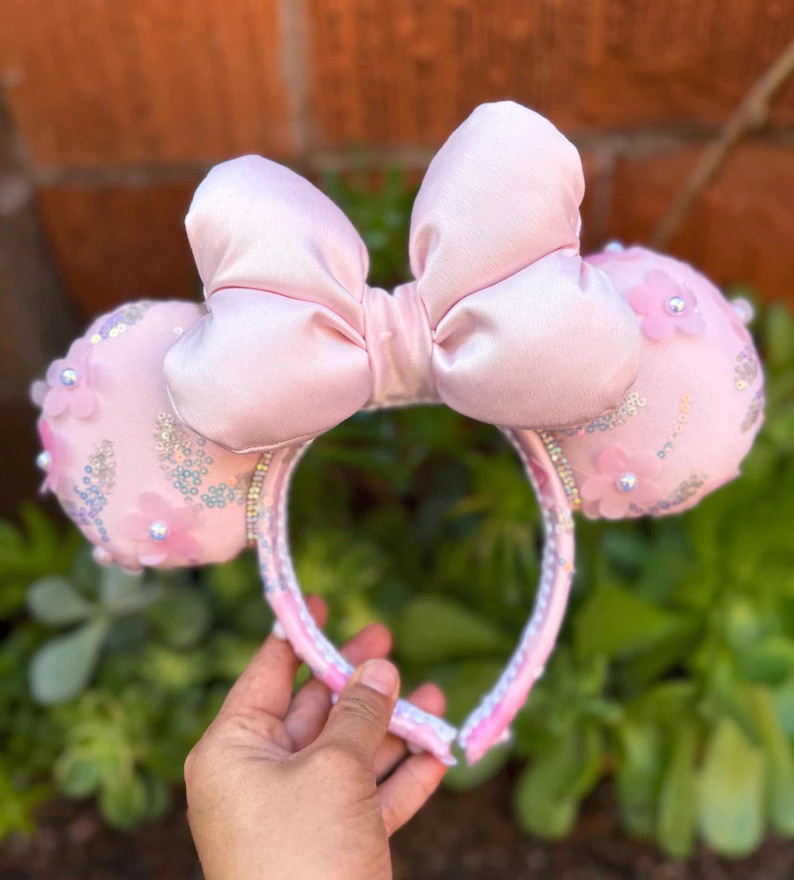 Pink Floral Minnie  Ears | Etsy (Global)