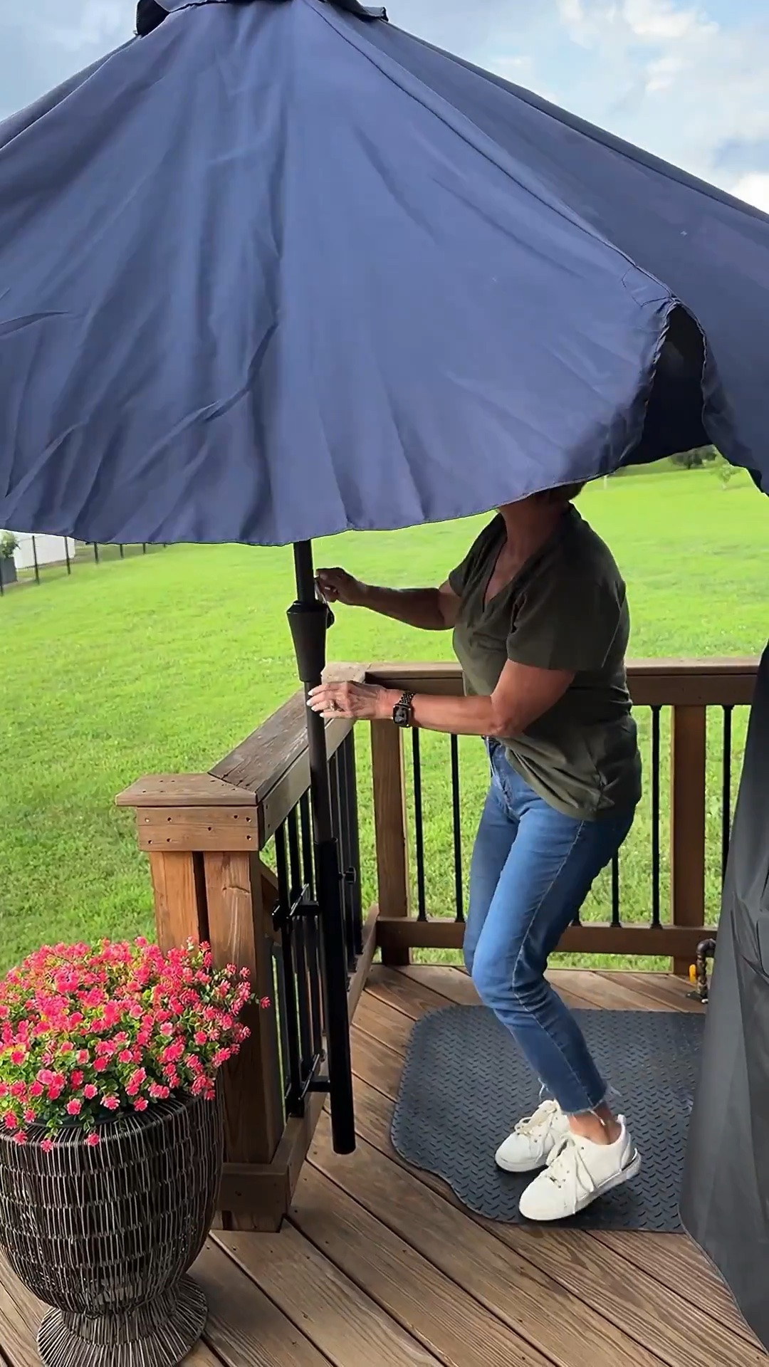 This umbrella bracket has been a best seller. Great gift for Father’s Day!!
When the umbrella is in it, not only does it protect us from the sun but also the rain. Nothing stops us from grilling now!!🤣 It attaches to railing and is very sturdy. Perfect for a fence, patio or deck.

Umbrella holder, umbrella, faux pink flowers, Weber grill, grilling tools, grill cover

#LTKSeasonal #LTKHome #LTKstorytime