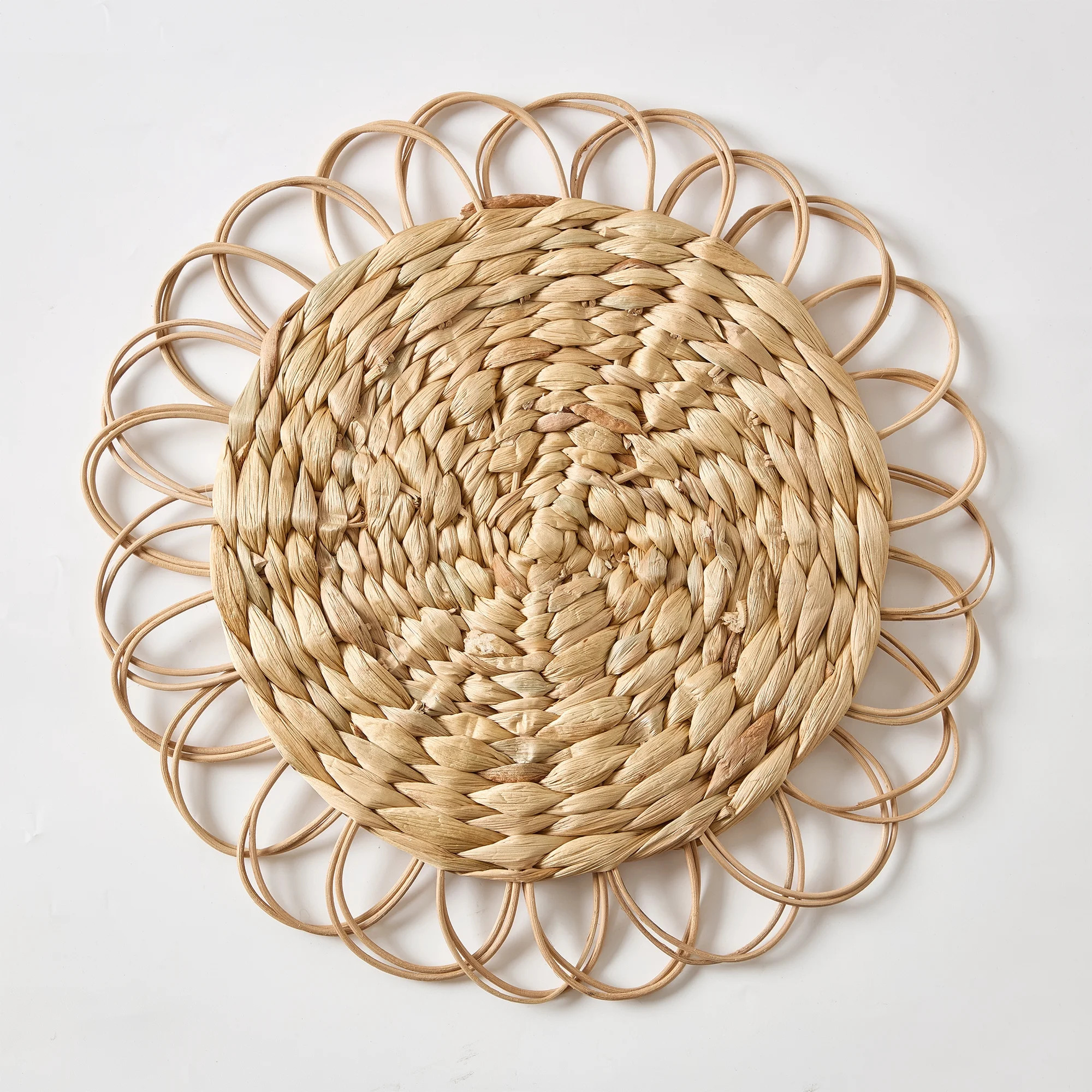 Round Rattan Table Placemat, Brown, 15", by My Texas House | Walmart (US)