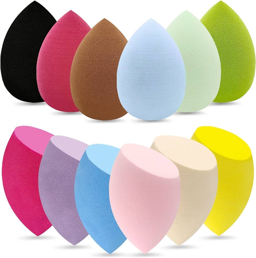 12 Pieces Professional Makeup Sponge Set,Latex Free Flawless Soft Setting Face Puffs,Multicolor B... | Amazon (US)