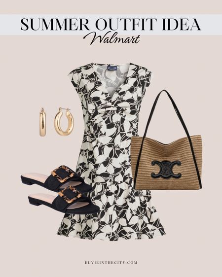 Summer outfit idea from Walmart! I’ve paired this poplin mini dress with gold hoop earrings, buckle slide sandals, and woven tote bag. 

Summer outfit, summer dress, fashion over 40

#walmartpartner
@Walmart
#WalmartFinds 

#LTKshoecrush #LTKstyletip #LTKfindsunder50