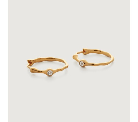 Siren Diamond Small Hoop Earrings | Monica Vinader (Global)