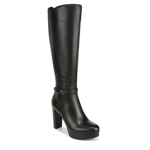 Naturalizer Womens Fenna Platform Tall Dress Boot Black Leather Wide Calf 12 M | Amazon (US)