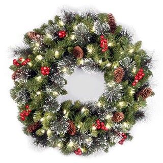 National Tree Company Pre-Lit Artificial Christmas Wreath, Green, Crestwood Spruce, White Lights,... | Michaels Stores