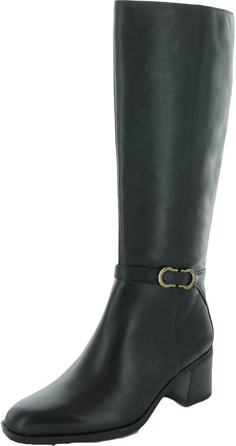 Naturalizer Womens Sterling Suede Round Toe Knee-High Boots Black 9 Wide (C,D,W) | Amazon (US)