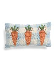 9x16 Hooked Carrots Gingham Pillow | TJ Maxx
