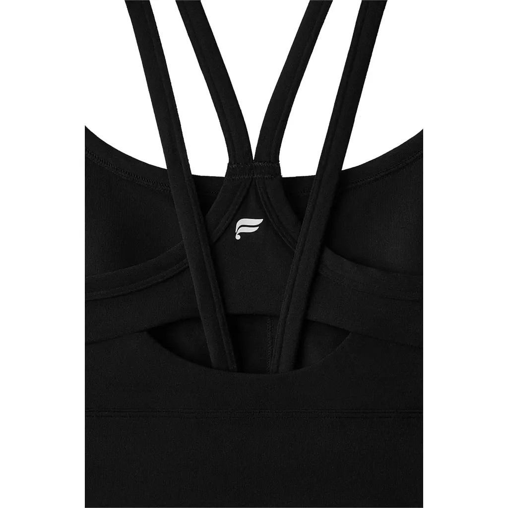 Fabletics Principal Longline Medium Impact Sports Bra in Black at Nordstrom | Nordstrom