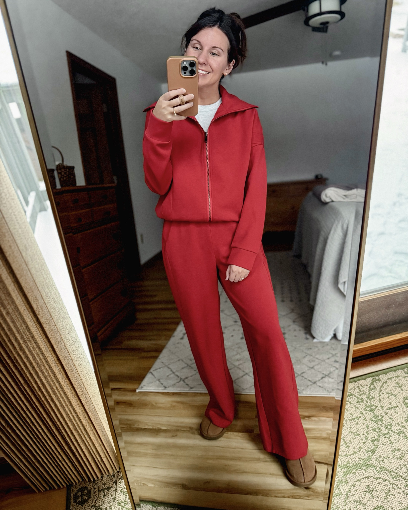 Wearing small in my tee, small in my matching set and 6 in my ugg Tasmans (also linked similar). 

#LTKootd #LTKPetite #LTKHoliday