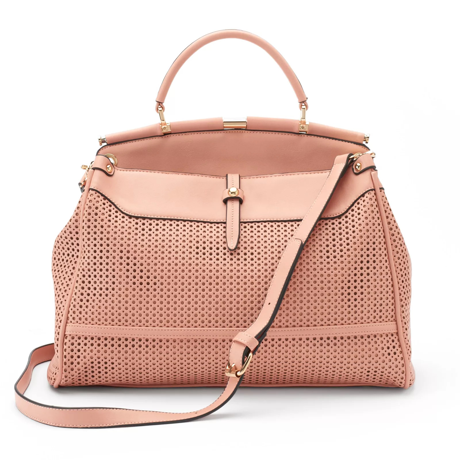 Mellow World Giselle Perforated Convertible Satchel, Women's, Mistyrose | Kohl's
