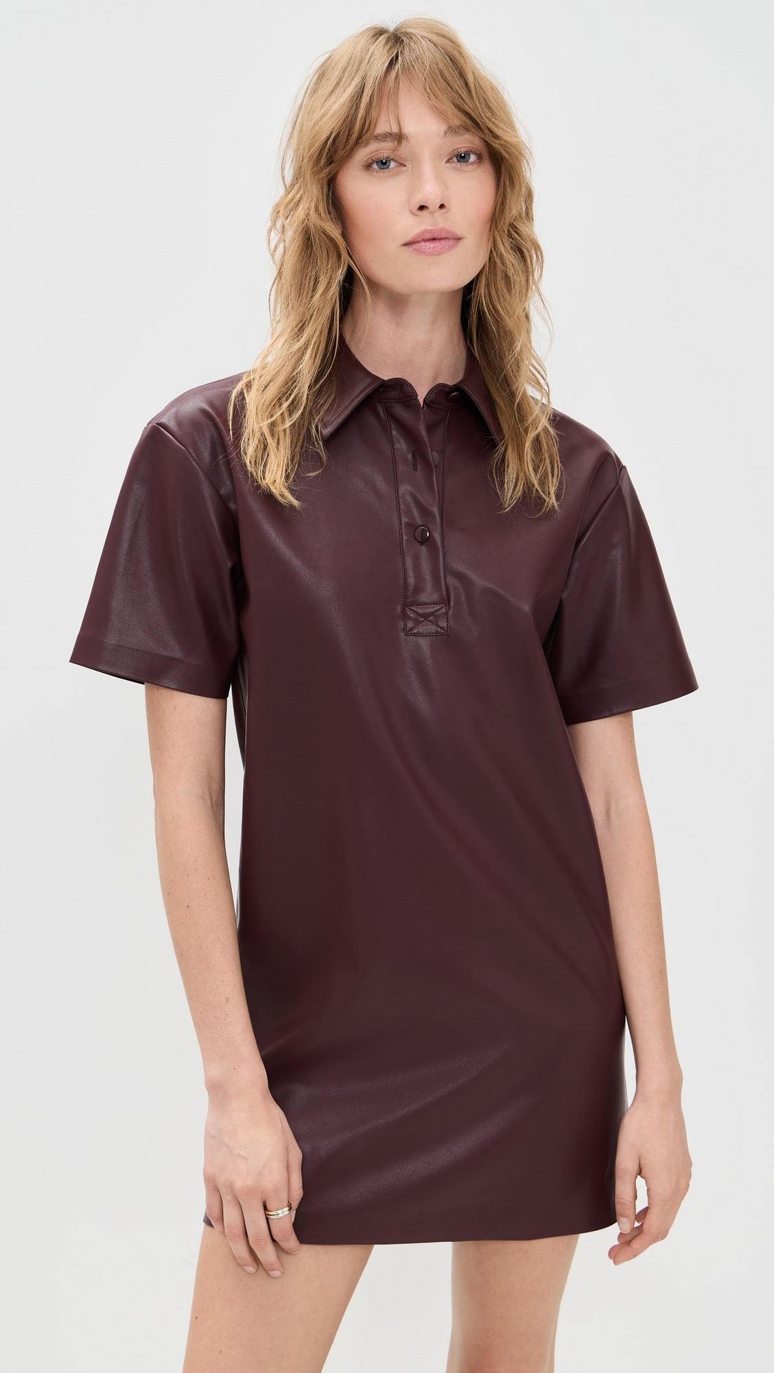 Solene Faux Leather Polo Dress | Shopbop