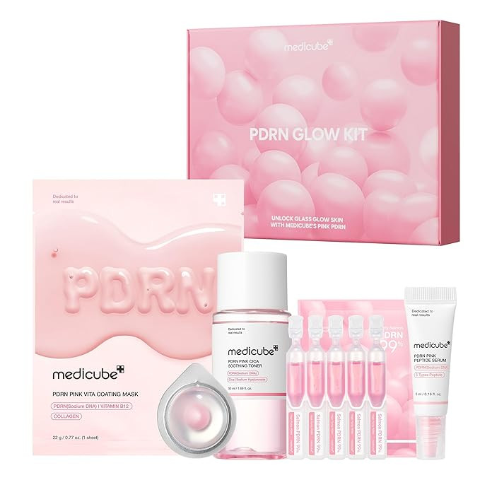 medicube Salmon DNA PDRN Trial Kit | Glass Glow Mini Skincare Set with Toner, Serum & Sheet Mask ... | Amazon (US)