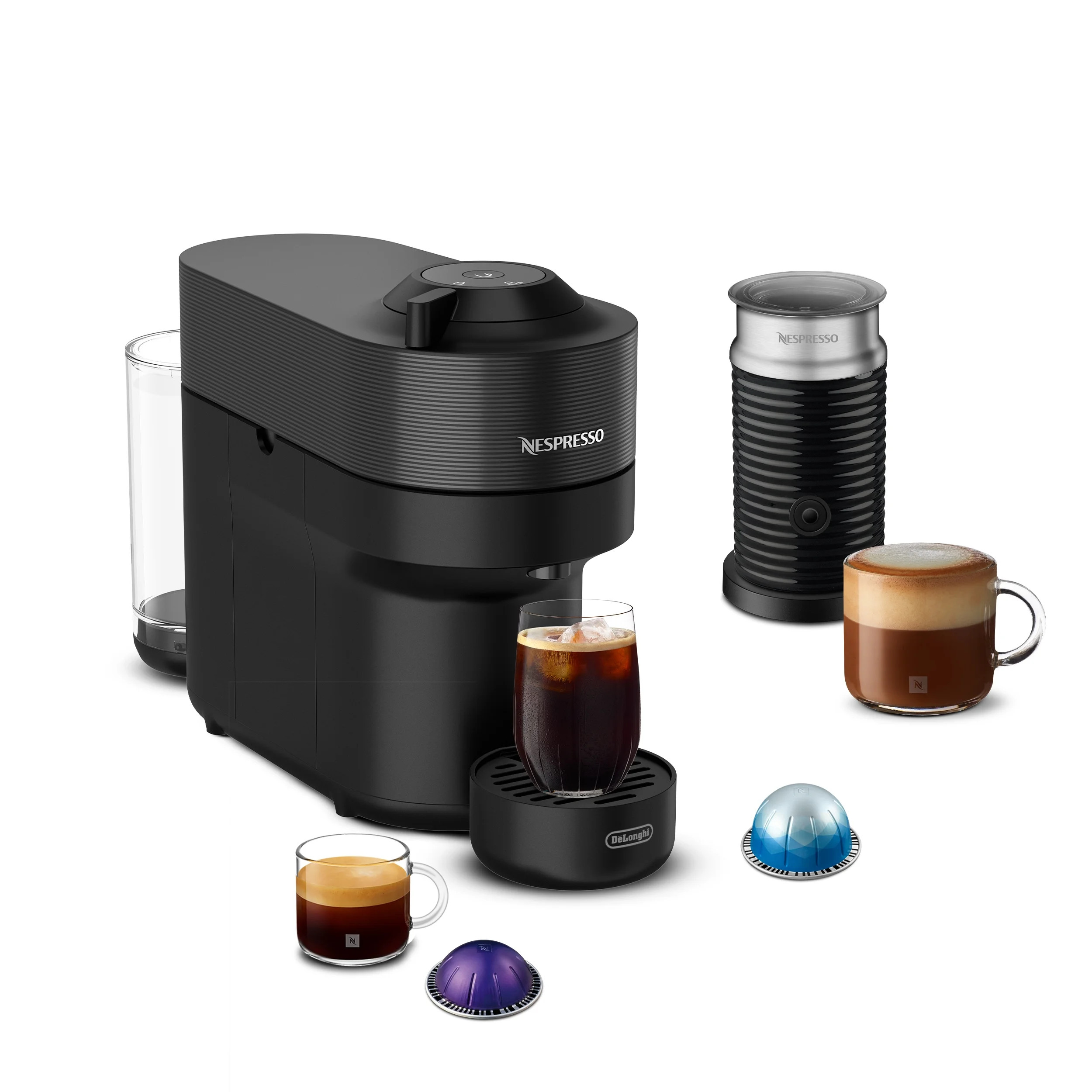 Nespresso Vertuo Pop Coffee and Espresso Maker by De'Longhi with Milk Frother, Black | Walmart (US)