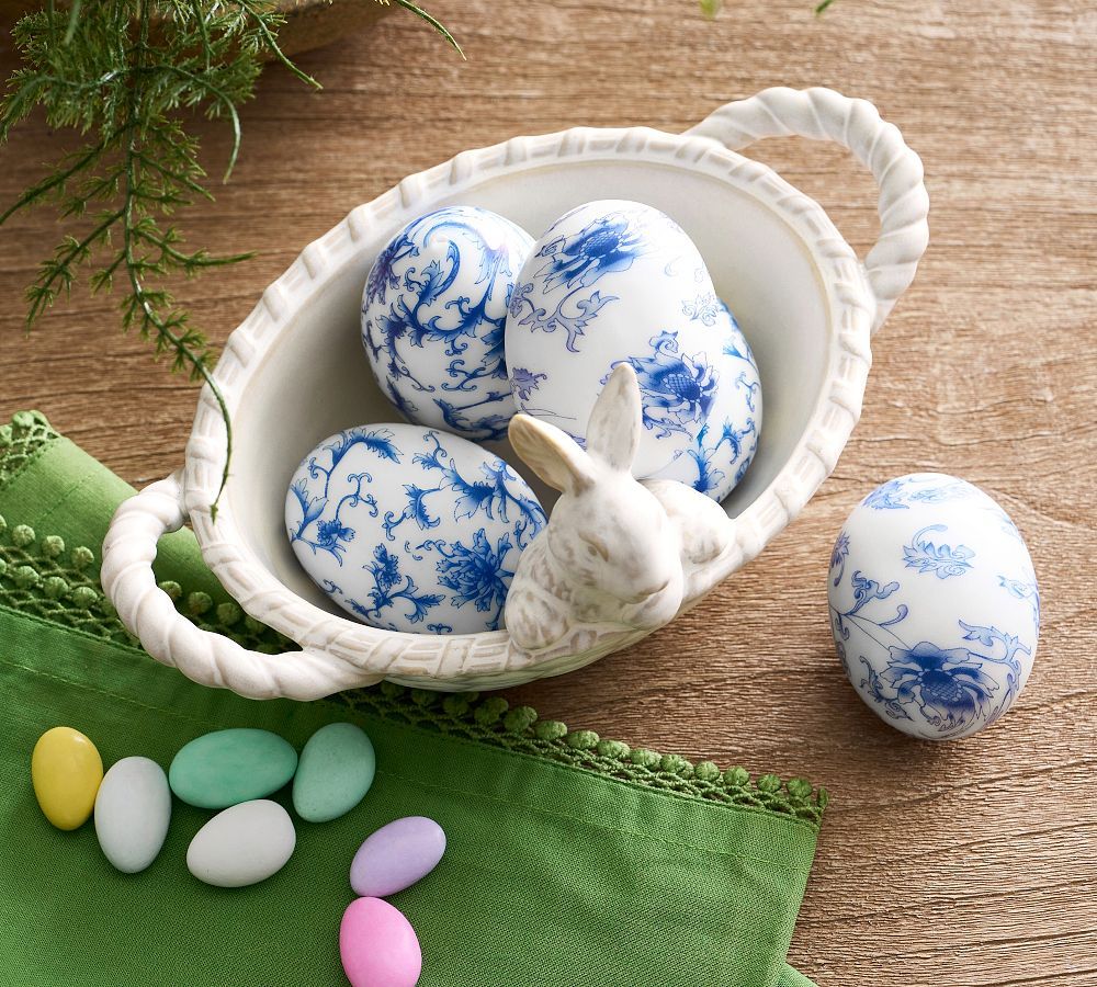 Toile Printed Eggs - Set of 5 | Pottery Barn (US)