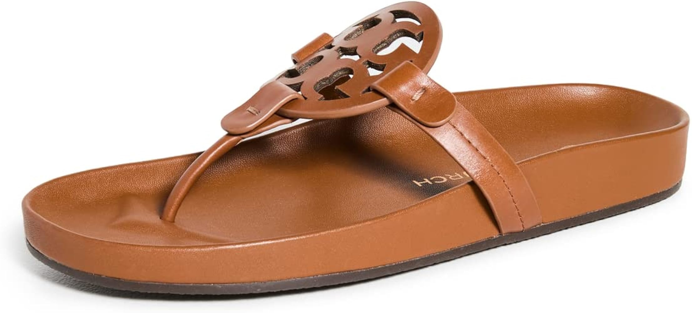 Amazon.com | Tory Burch Women's Miller Cloud Sandals, Bourbon Miele, 7 Medium US | Flats | Amazon (US)