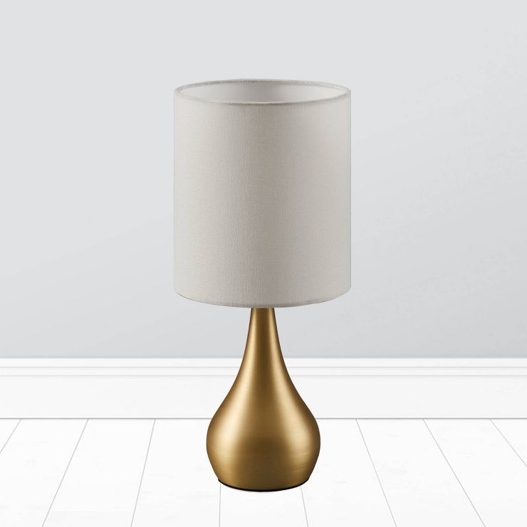 15&#34; Selma Modern Touch Table Lamp with Linen Drum Shade Gold/Cream - Teamson Home | Target
