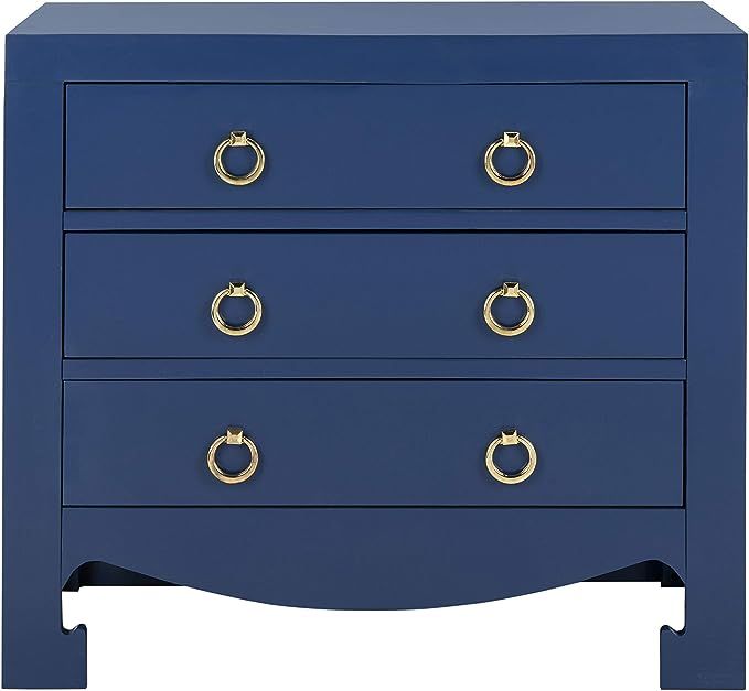 Safavieh Home Dion Lapis Blue and Gold 3-drawer Chest | Amazon (US)