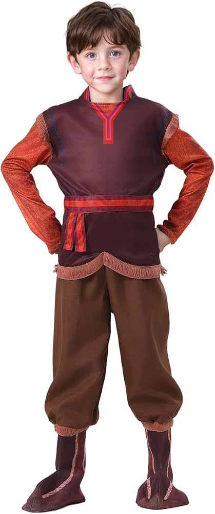 Iceman Kristoff Costume for Boys Medieval Tunic Outfit Halloween Long Sleeves Costume with Pants ... | Amazon (US)