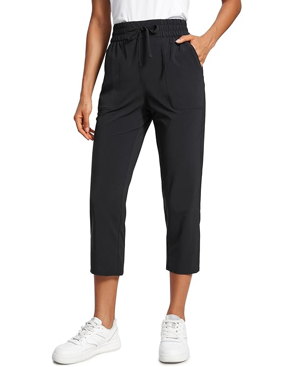CRZ YOGA Lightweight Capri Pants for Women Cropped Casual Lounge Work Athletic Travel Pants with ... | Amazon (US)