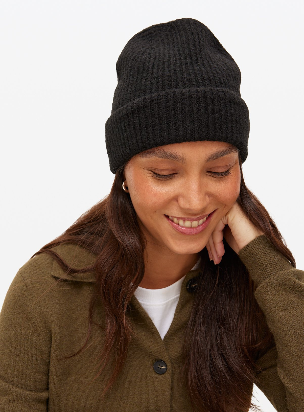 Black Knitted Beanie Hat One Size | Tu Clothing