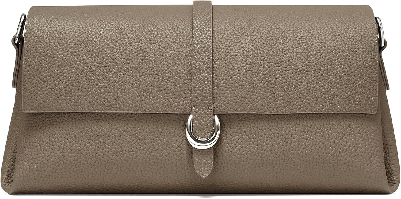 CHUNLI Genuine Leather Clutch Purses for Women Shoulder Bag Trendy Top-Handle Handbags with 2 Adj... | Amazon (US)