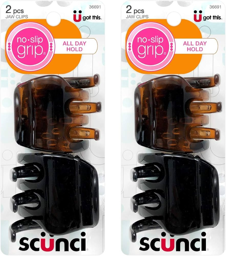 Scunci No-Slip Grip Chunky Jaw Clips All-Day Hold, 2-Pieces per Pack (2-Pack) | Amazon (US)
